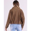 Allegra K Women's Stand Collar Long Sleeve Casual Crop Fuzzy Short Jacket - image 3 of 4