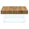 PAGED 31.5" Coffee Table, Modern Side Table with Wooden Top and Tempered Glass Legs, Center Table for Living Room, Bedroom - 4 of 4