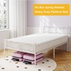 Homhougo Twin Size Metal Bed Frame for Kids, Twin Bed Frames for Girls, with Headboard & Footboard, Steel Slats Support, No Box Spring Needed, White - 4 of 4