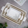 Baking Dish Set of 3, Ceramic Bakeware Set with Handles, Porcelain Baking Pan for Oven & Microwave, Rectangular Casserole Dish for Cooking, Kitchen - 3 of 4