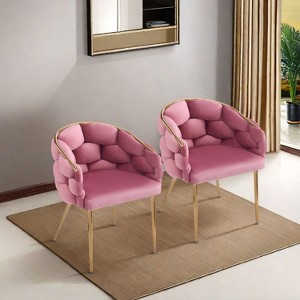 CENGHU Modern Velvet Accent Chair, Luxury Handmade Armchair with Gold Legs, for Living Room and Bedroom - 1 of 4