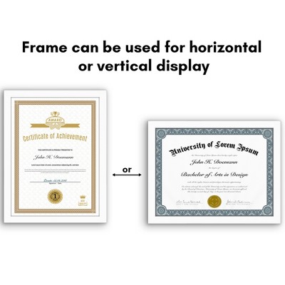 White Plexiglass Cover 8.5" x 11" Picture Frame Set