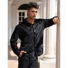 Mens Embosse Dress Shirts Casual Long Sleeve Button Down Regular Fit Shirts - 2 of 4