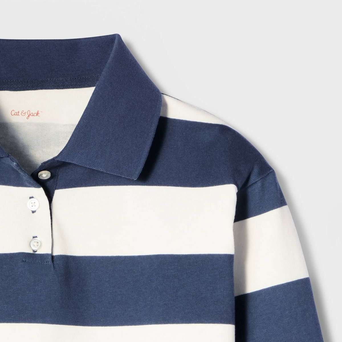 Girls' Long Sleeve Rugby Striped T-Shirt - Cat & Jack™ - thumbnail 3