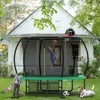 Aukfa 10FT Pumpkin Shape Trampoline with Enclosure Net,  Basketball Hoop, Storage Bag & Stability Bar for Backyard - 2 of 4