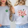 Simply Sage Market Women's Graphic Sweatshirt Merry Mama Checkered Front and Back - 2 of 4