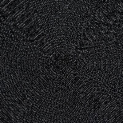 Black Round Vinyl Placemat Set of 6