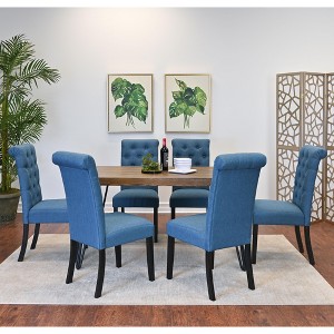 NicBex 7-Piece Dining Table Set with 6 Tufted Dining Chairs Modern Rectangle Large Kitchen Table Set & Side Chairs for Dining Room - 1 of 4