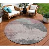 Blush Sage And Charcoal Abstract Washable Indoor Outdoor Area Rug - 2 of 4