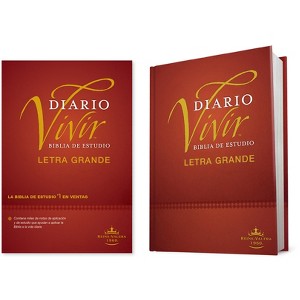 Biblia de Estudio del Diario Vivir Rvr60, Letra Grande (Letra Roja, Tapa Dura) - Large Print (Hardcover) - 1 of 1