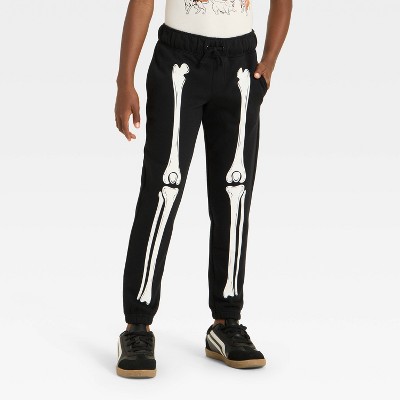 Boys' Pull-On "Glow In the Dark" Halloween Skeleton Sweatpants - Cat & Jack™ Black