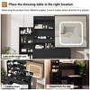 Vanity Desk With Mirror and LED Lights, Makeup Vanity Desk With Sliding Mirror, Power Outlet, Dressing Table With 4 Drawers - 3 of 4