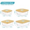 4-Pack Glass Food Storage Containers with Bamboo Lids, Microwave & Oven Safe - 2 of 4
