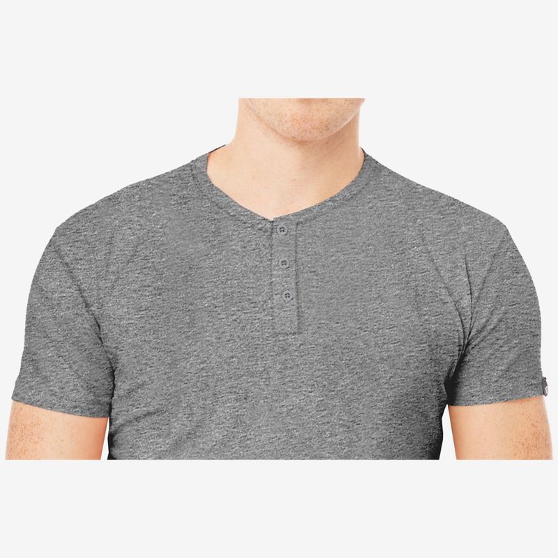X RAY Men's Basic Henley Neck Short Sleeve T-Shirt, 3 of 4