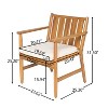 Christopher Knight Home Austin Outdoor Wood Arm Dining Chairs with Removable Cushions (Set of 2) - 3 of 4