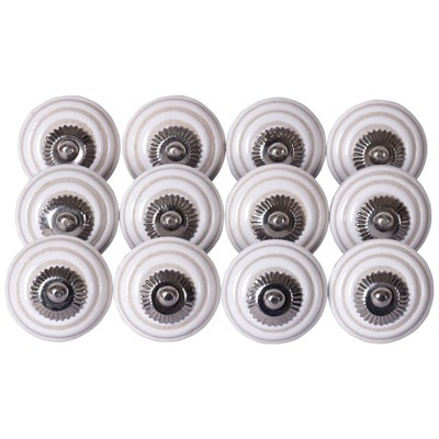 Mela Artisans Mela Artisans 12-Pack Ceramic Knobs for Dresser Drawers Drawer Knobs and Pulls White Dresser Knobs - 1.57"x1.10"