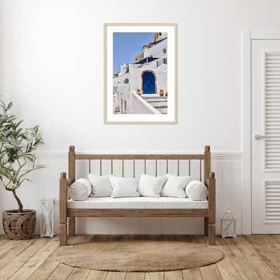 Amanti Art Blue Door by Michael k. Boateng Wood Framed Wall Art Print