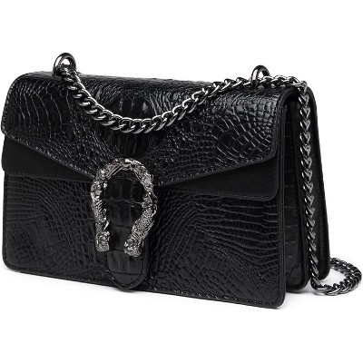 Crossbody Bags for Women - Snake Printed Clutch Purses Leather Chain Shoulder Bags Evening Handbags
