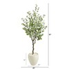 Nearly Natural 63-in Eucalyptus Artificial Tree in White Planter - 2 of 4