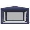 vidaXL Party Tent with 6 Mesh Sidewalls Blue 19.7'x13.1' HDPE - 4 of 4