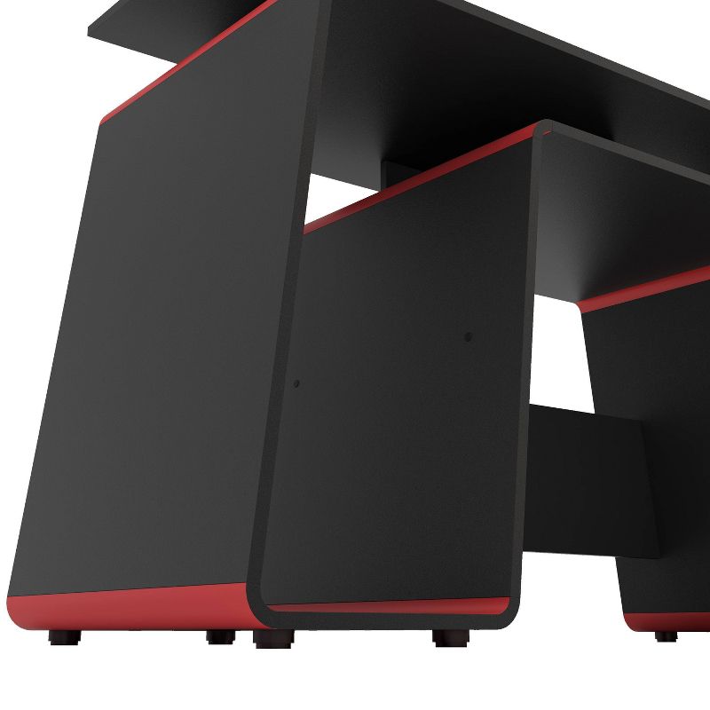San Diego Gaming Desk Red and Black - Polifurniture, 4 of 10