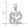 Black Bow Jewelry 14k White Gold, Varsity Collection, Small D/C Pendant, Number 62 - 2 of 3
