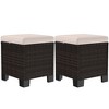 Outsunny 2 Pieces Wicker Outdoor Ottomans with Cushions, 3-in-1 PE Rattan Ottoman Seat, Footrest and Side Table for Backyard, Poolside - 4 of 4