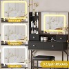 Acekool Makeup Vanity Desk with Mirror, 3-Color LED Lights, Charging Station, 4 Drawers, 6 Shelves, Stool, White Gold - 4 of 4