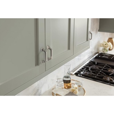 Brushed Nickel Modern Cabinet Drawer Pull with Mounting Hardware