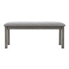 HOMES: Inside + Out 45" Windsong Cushioned Farmhouse Dining Bench Gray: Upholstered Seating, Wood Legs - 3 of 4