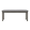 HOMES: Inside + Out 45" Windsong Cushioned Farmhouse Dining Bench Gray: Upholstered Seating, Wood Legs - image 3 of 4