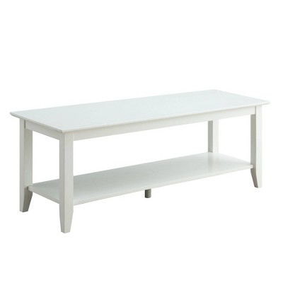 American Heritage Coffee Table with Shelf White - Breighton Home