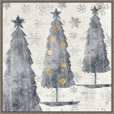 22" x 22" Sophisticated Christmas Collection G Framed Wall Canvas - Amanti Art