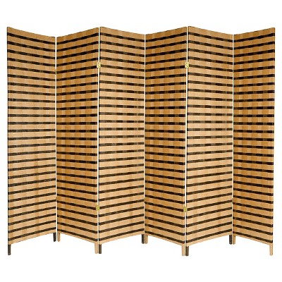 Two-Tone Natural Fiber Room Divider - Oriental Furniture