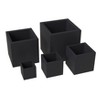 LeisureMod Fern 5-Piece Square Stone Planter Set with Drainage Holes and Covers, All-Weather Design for Indoor/Outdoor Use - 4 of 4