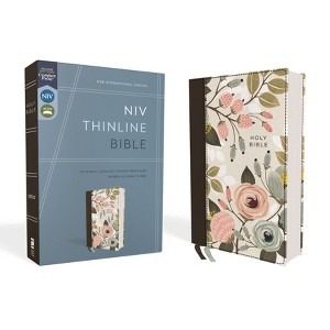 Niv, Thinline Bible, Cloth Over Board, Floral, Red Letter Edition, Comfort Print - by  Zondervan (Hardcover) - 1 of 1