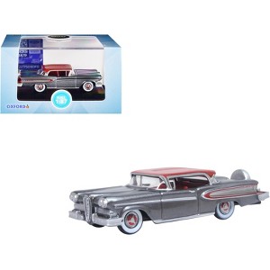 1958 Edsel Citation Silver Gray Metallic with Ember Red Top and Red Interior 1/87 (HO) Scale Diecast Model Car by Oxford Diecast - 1 of 4