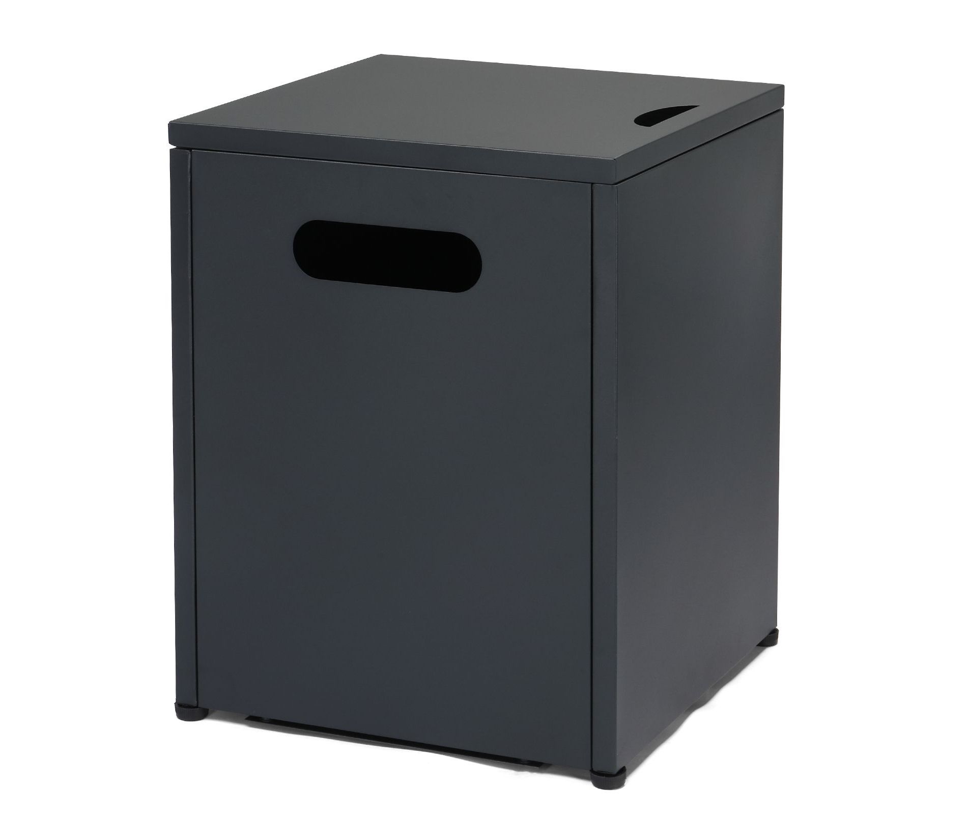 Karl Home | Black Square Metal Gas Storage Patio Side Table