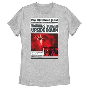 Womens Stranger Things Hawkins Turned Upside Down T Shirt - 1 of 4