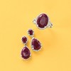 Ross-Simons 12.90 ct. t.w. Ruby and .35 ct. t.w. Diamond Drop Earrings in Sterling Silver - 4 of 4