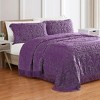 Collections Etc Medallion Chenille Textured Bedspread with Fringe Border - 2 of 4