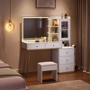Makeup Vanity Desk with Mirror, Adjustable 3-Color LED and Charging Outlet - 3 of 4