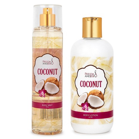 Freida & Joe Coconut Fragrance Lotion & Body Mist Set Luxury Body Care ...
