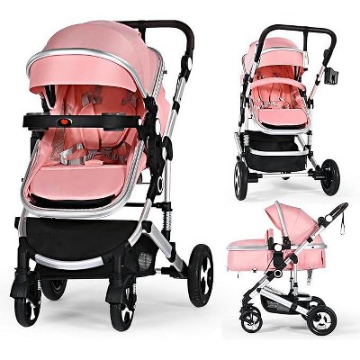 Kinder King Meno V 3 in 1 Reversible Baby Stroller w/Detachable Tray, Adjustable Canopy, Suspension Wheels