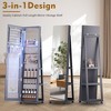 Fredees 360° Rotating LED Jewelry Armoire with Lock, Full Length Mirror, Large Floor Standing Organizer with Shelves,White - 4 of 4