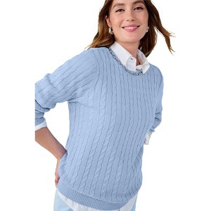 Jessica London Cable Crewneck Sweater - 1 of 4