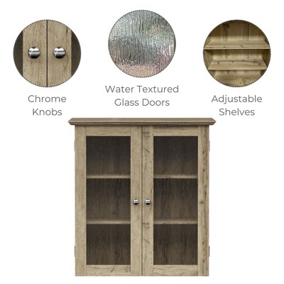 Connor Light Oak Two-Door Wall Cabinet with Adjustable Shelves