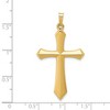 Black Bow Jewelry 14k Yellow or White Gold Hollow 2D Passion Cross Pendant, 22 x 42mm - 4 of 4