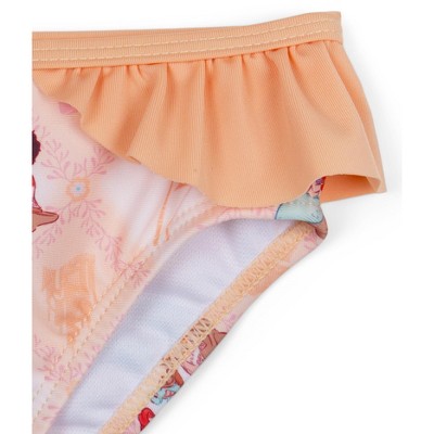 Disney Princess Little Girls UPF 50+ Tankini Top and Bikini Bottom Swim Set Peach Beige Moana And Ariel 6 — фото 3