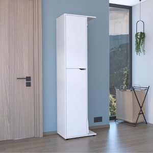 Depot E-Shop Broom Storage Closet with One Door 71.3" H, Four Shelves and Broom and Mop Holder - 1 of 4